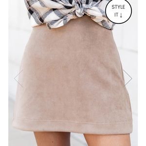 Pink Lily SOUND MOCHA A-LINE SUEDE SKIRT